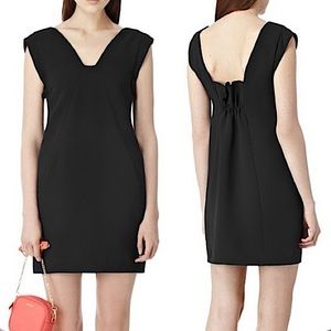 REISS Pepper black frill-back mini dress size 2 like new